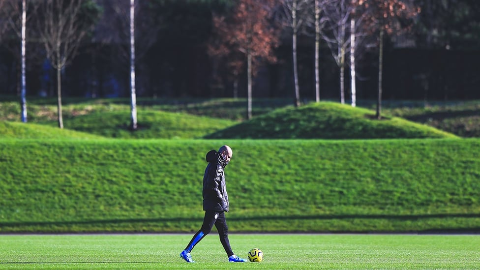 Deep thinker... : Pep enjoys time to think about the game