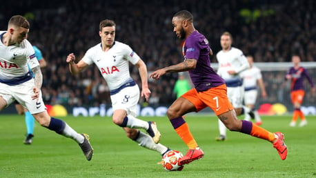 CLUB NIGHT: Raheem Sterling takes on his compatriots Harry Winks and Kieran Trippier