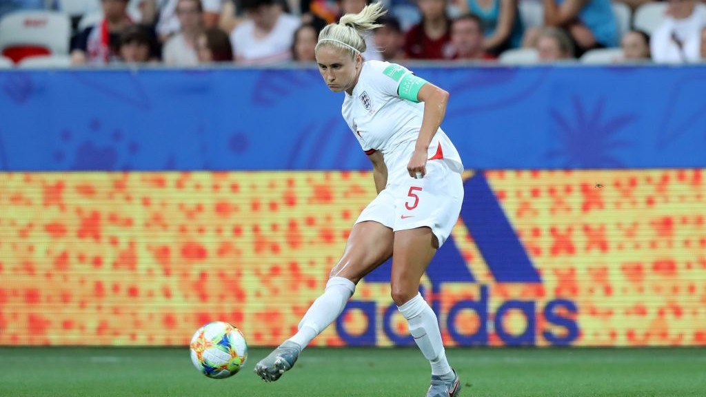 SKIPPER : Steph Houghton in action for England