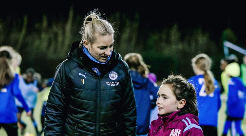 GEM OF A SESSION: Gemma Bonner chats with a #SameGoals youngster in Leeds