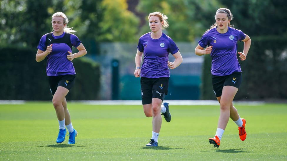 TOP TRIO : Lauren Hemp, Aoife Mannion and Tyler Toland are put through their paces