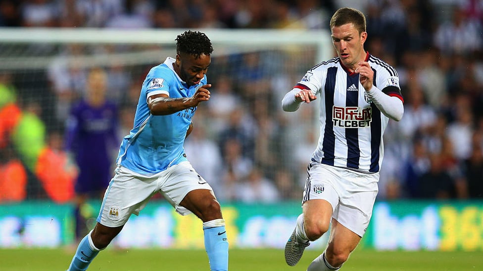 DEBUT : Sterling has his run run out with City against West Brom.