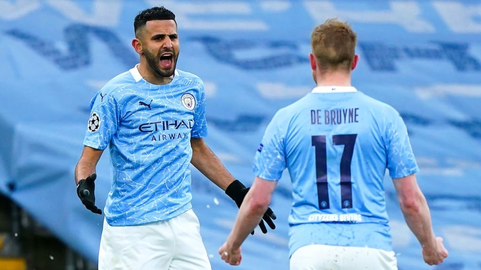 SCORING SENSATION: The elation on Mahrez’s face is clear to see!
