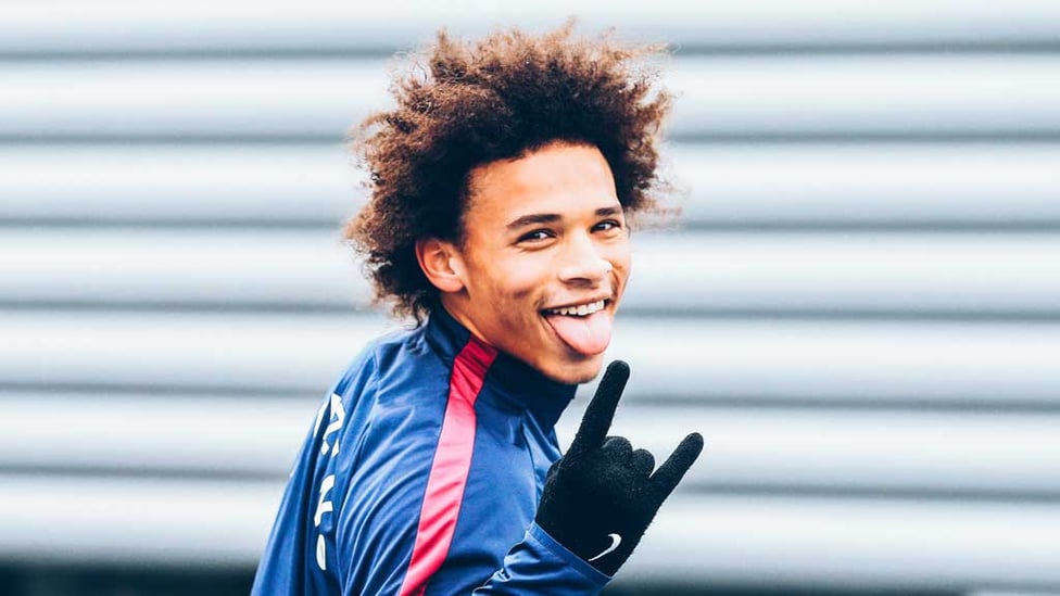 GAME FOR A LAUGH: Leroy is all smiles ahead of a training session