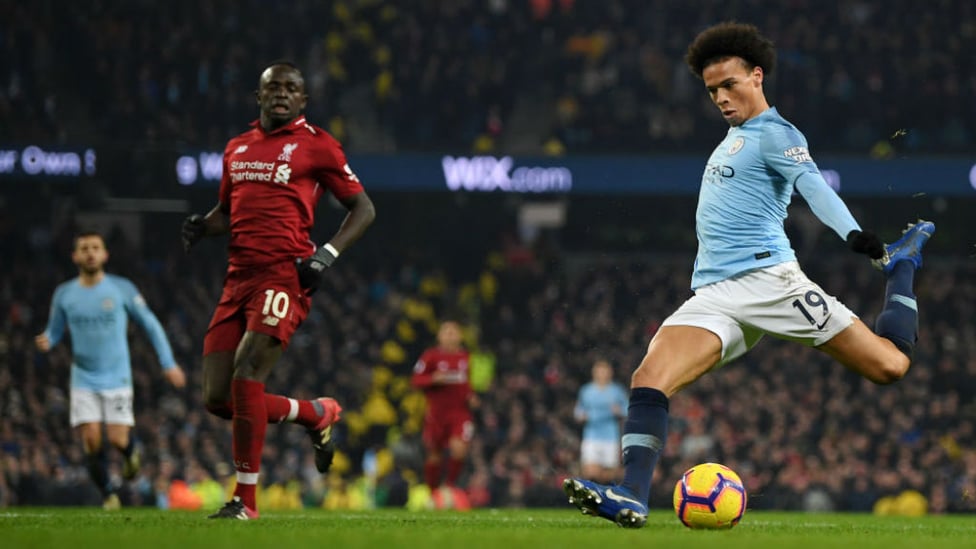 TRIGGER HAPPY : Leroy Sane fired home the winner in a crucial 2-1 win over Liverpool, cutting the gap at the top of the table