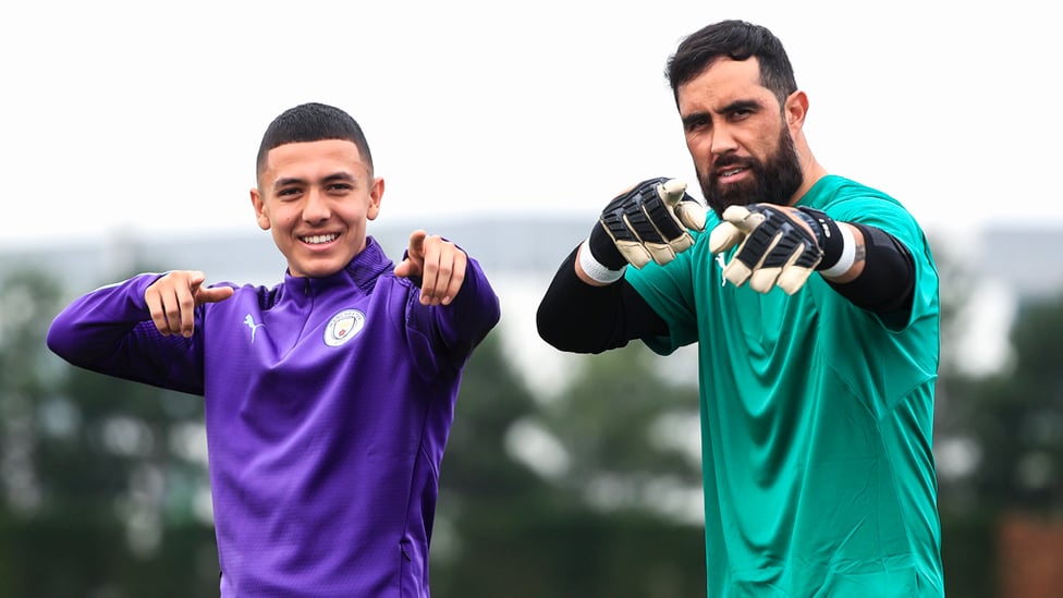 ON POINT : Ian Carlo Poveda and Claudio Bravo gear up for Tuesday's training session