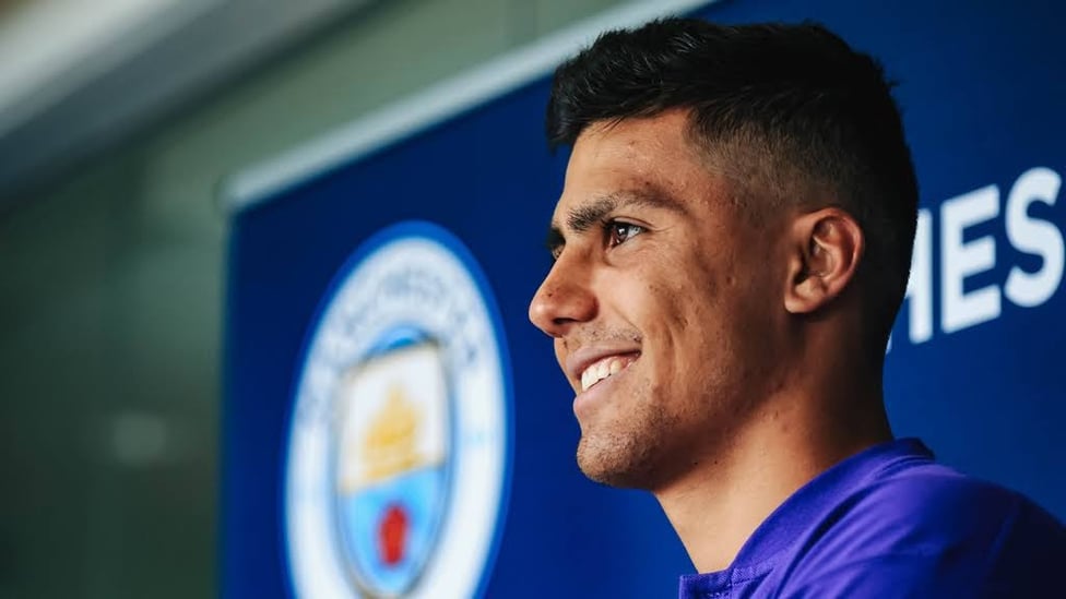 SHINING ON : Rodri says that he is thrilled to have sealed his move to the Club