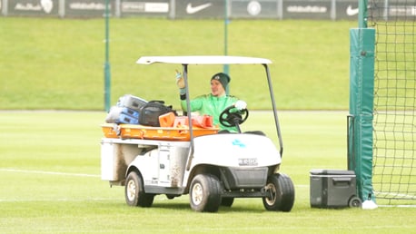 DIVING AND DRIVING: Ederson shows off his driving skills at training!