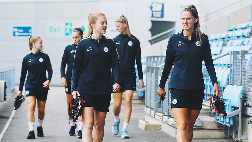 ARRIVALS : The squad prepare for their photo at the Academy Stadium.