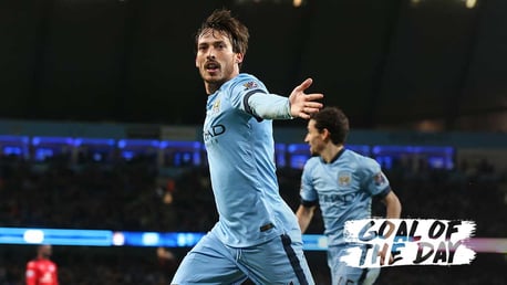 GOAL OF THE DAY: David Silva celebrates his strike against the Foxes