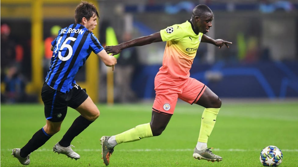 ACTION STATIONS : Benjamin Mendy puts on the after-burners