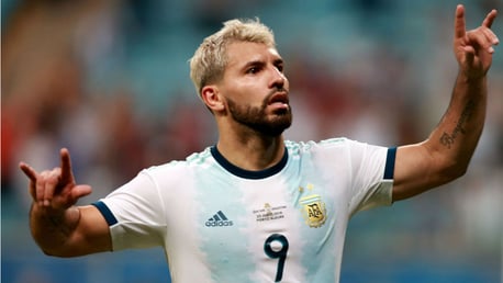 POWER PLAY: Sergio Aguero celebrates after scoring in Argentina's Copa America victory over Qatar