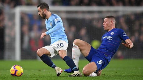 VAMOS BERNARDO: The City midfielder gets away from Ross Barkley