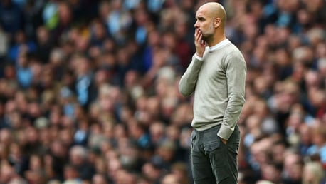PONDEROUS PEP: The boss looks on in the second period. 