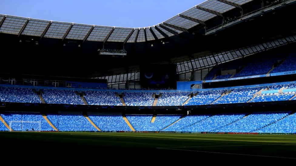 CALM BEFORE THE STORM : The Etihad looked stunning in the April sunshine