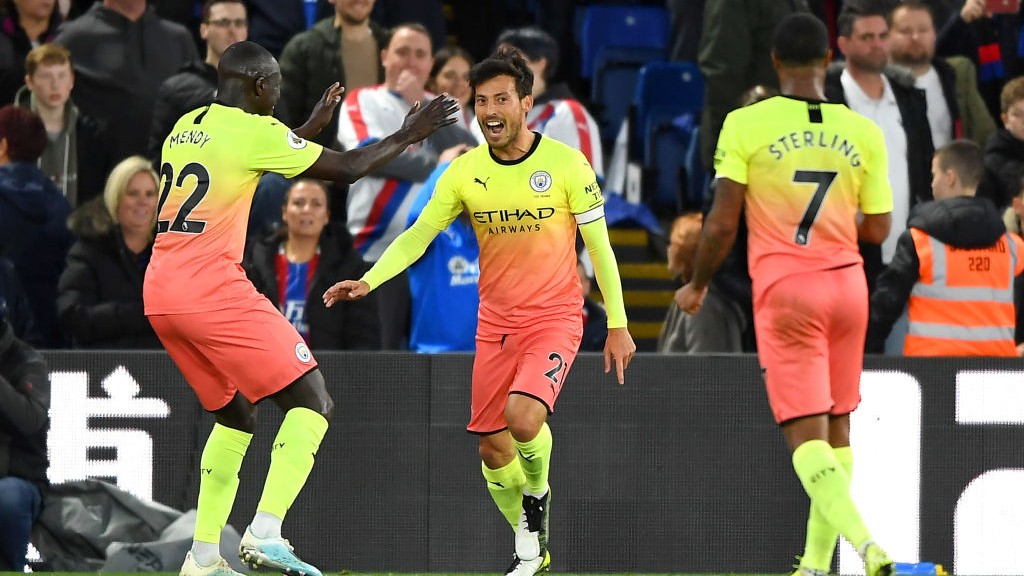 JOY: David Silva wheels away in delight.