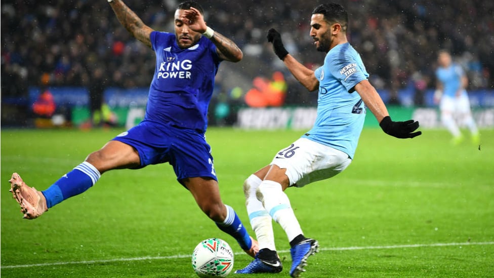 REUNION : Former Leicester star Riyad Mahrez puts the Foxes under pressure