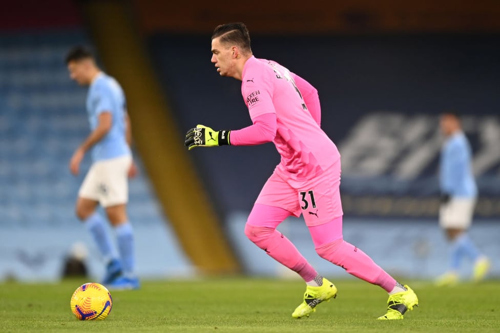 PINK PANTHER : Ederson looking as comfortable as ever with the ball at his feet.