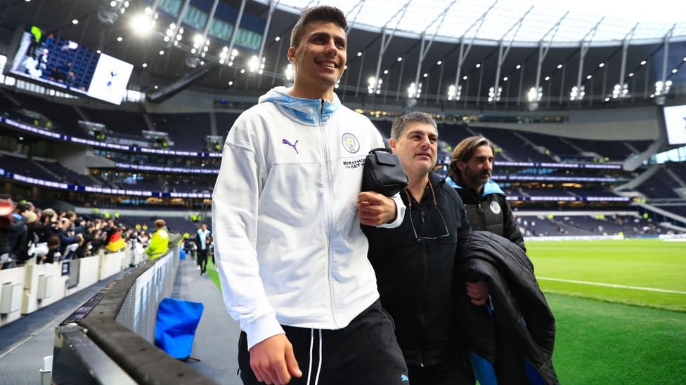 ALL SMILES : Rodrigo looks in relaxed mood as he arrives at the stadium.