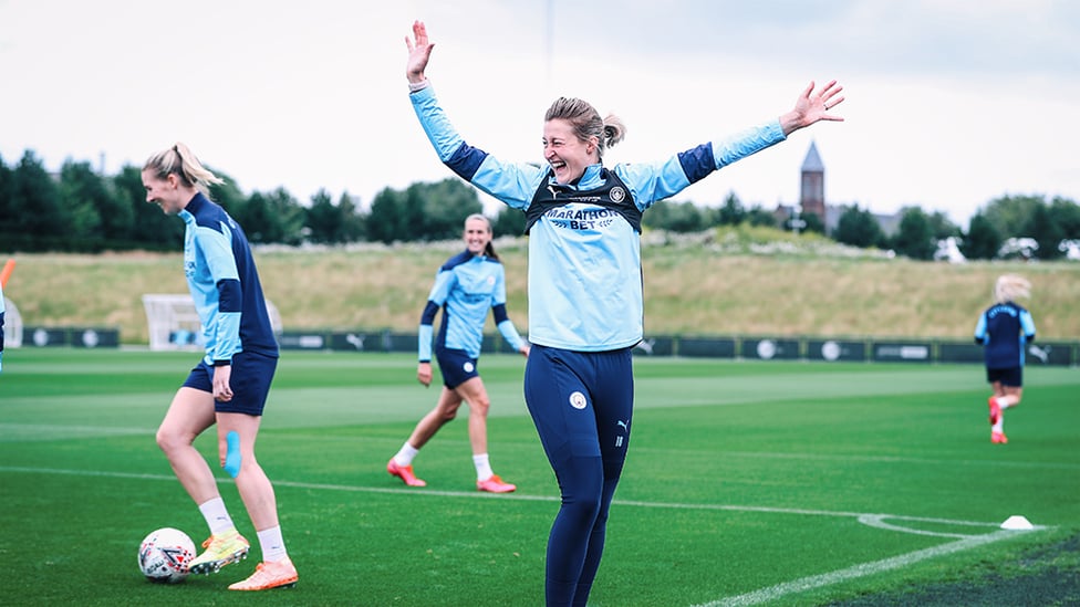 HAND IT TO ELLEN!: Our England Lionesses striker revelled in our latest training session