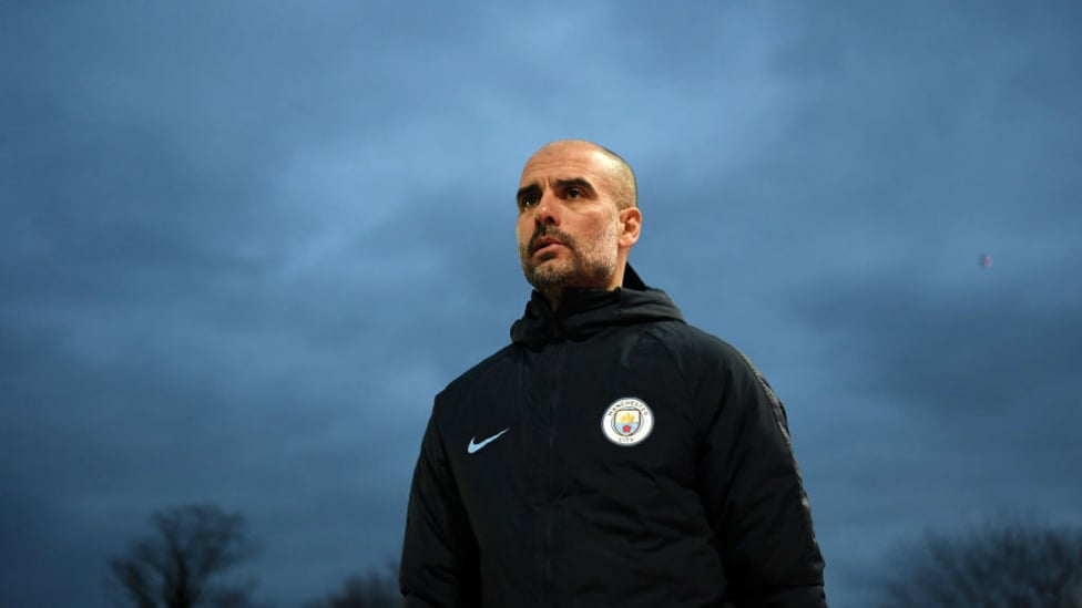 BOSS : Pep Guardiola looks on at Rodney Parade.