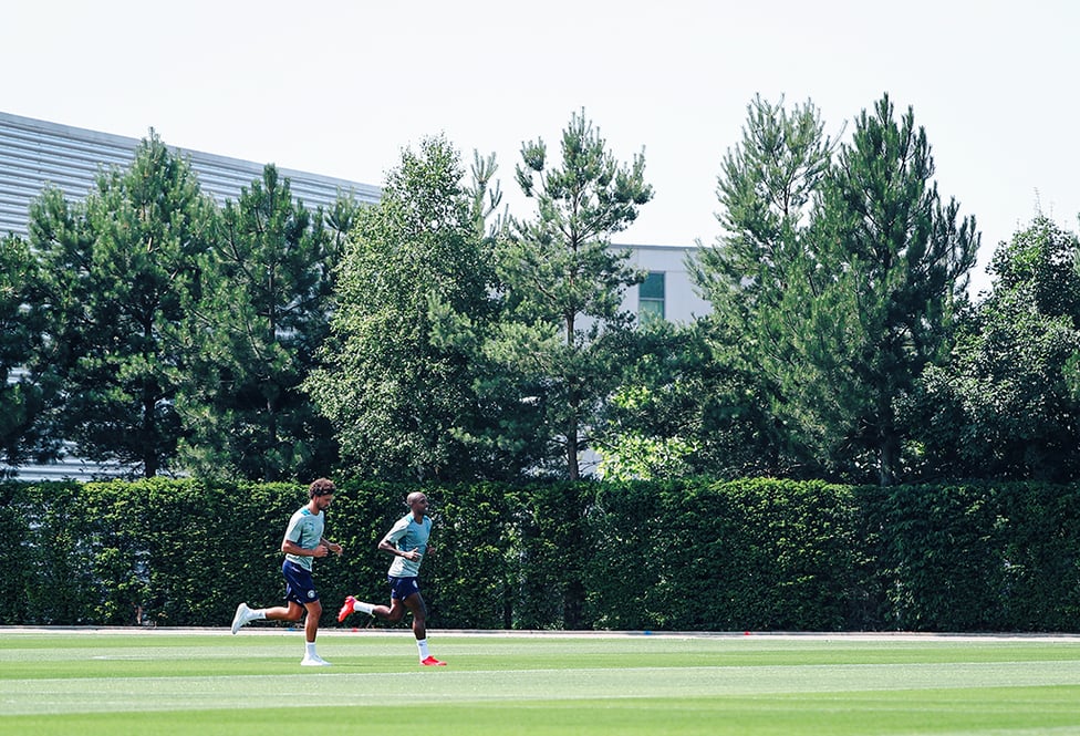 ACTION STATIONS: Fernandinho and Philippe Sandler put in the hard yards