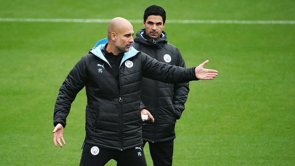 THIS WAY : Pep lends some advice...