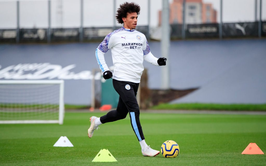 MOVING ON UP: Leroy Sane steps his recovery up with time on the training pitch.