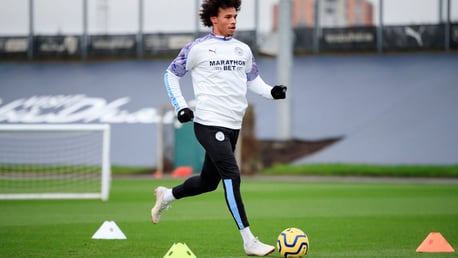MOVING ON UP: Leroy Sane steps his recovery up with time on the training pitch.