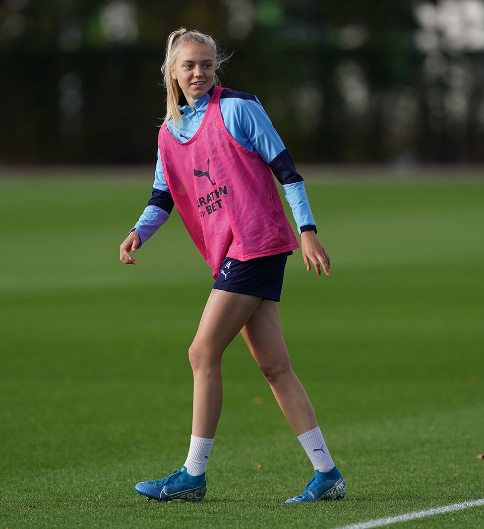 BLUE DREAMS : Teenage City fan Esme Morgan received her second England call-up this week