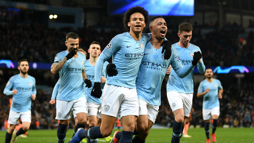 BLUE JOY: The team congratulate the winger on his stunning strike