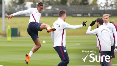 TRAINING: Watch the lads limber up for Yaya's farewell against Brighton 