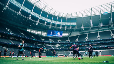 New surroundings! Training at Spurs' new stadium