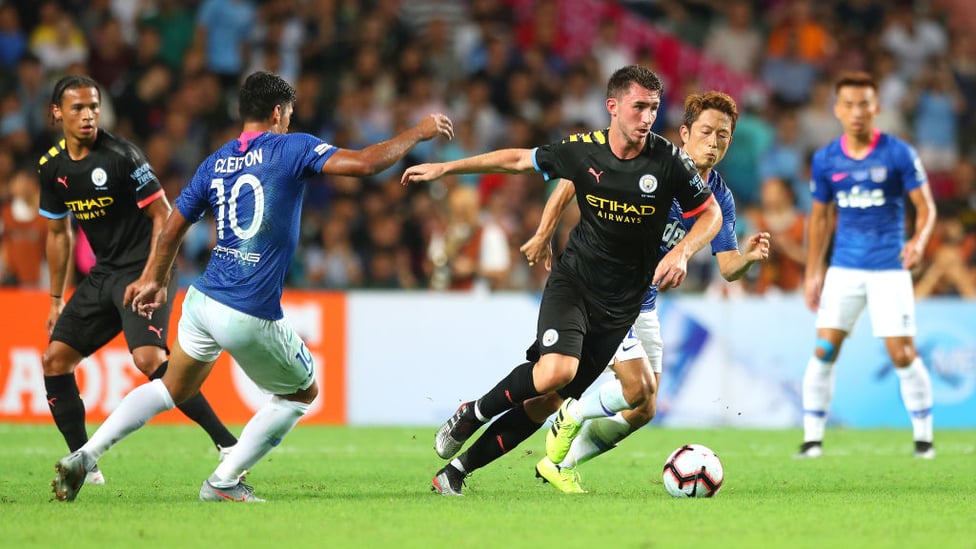 SOLID : Aymeric Laporte started in defence alongside John Stones for the second consecutive game