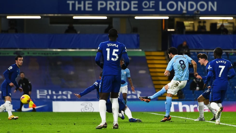 BREAKTHROUGH: Ilkay Gündoğan smashes City ahead just before the 20-minute mark