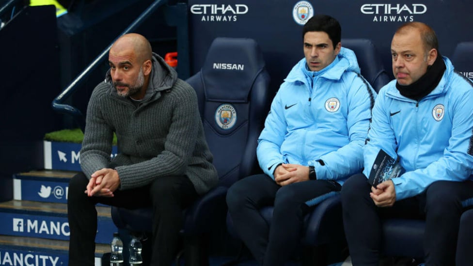 WATCFUL EYES : Pep, Mikel and Rodolfo look on