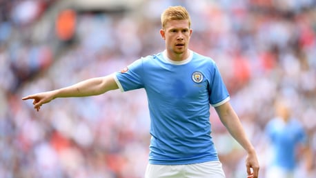 THAT KIT: Kevin De Bruyne in City blue.