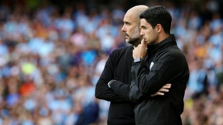 IN TANDEM: Pep Guardiola and Mikel Arteta deep in thought.