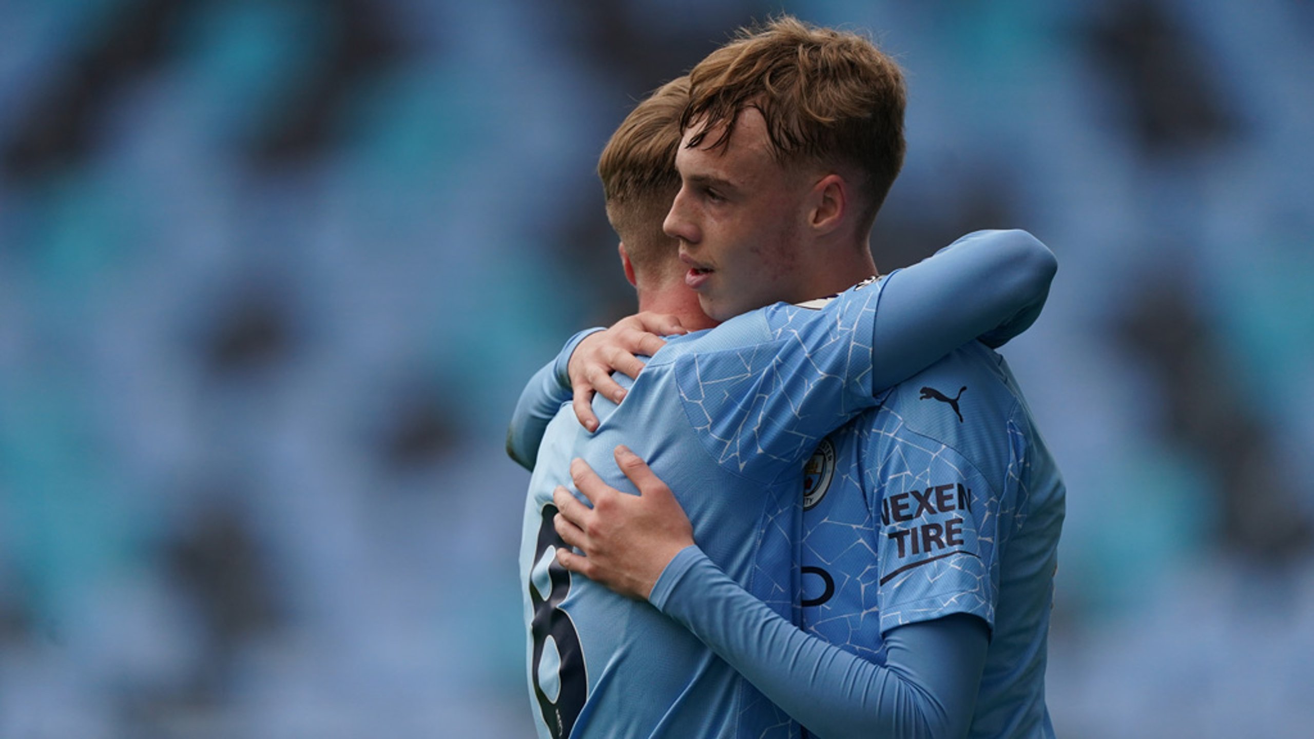 DAYLIGHT: Cole Palmer celebrates with Tommy Doyle after grabbing City's second