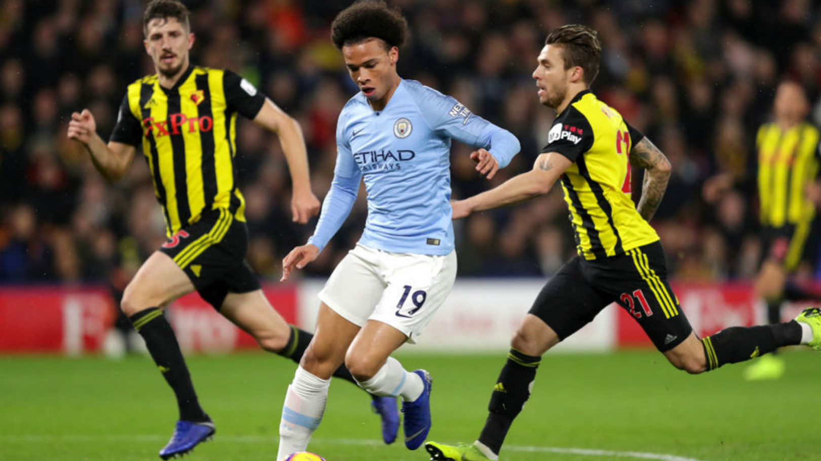 Which TV channel is Man City v Watford on?