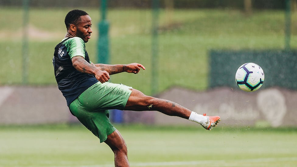 STERLING WORK : Raheem Sterling brings the ball under control