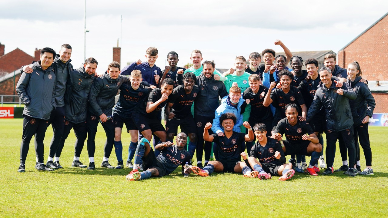 TITLE JOY: For City's Under-18 players and staff