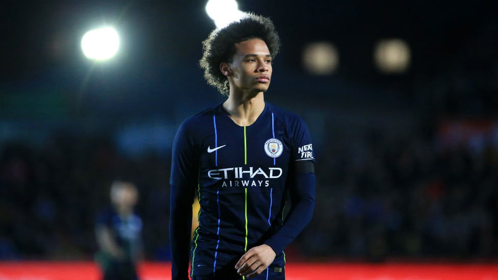 CLOSE UP : Leroy Sane in focus.