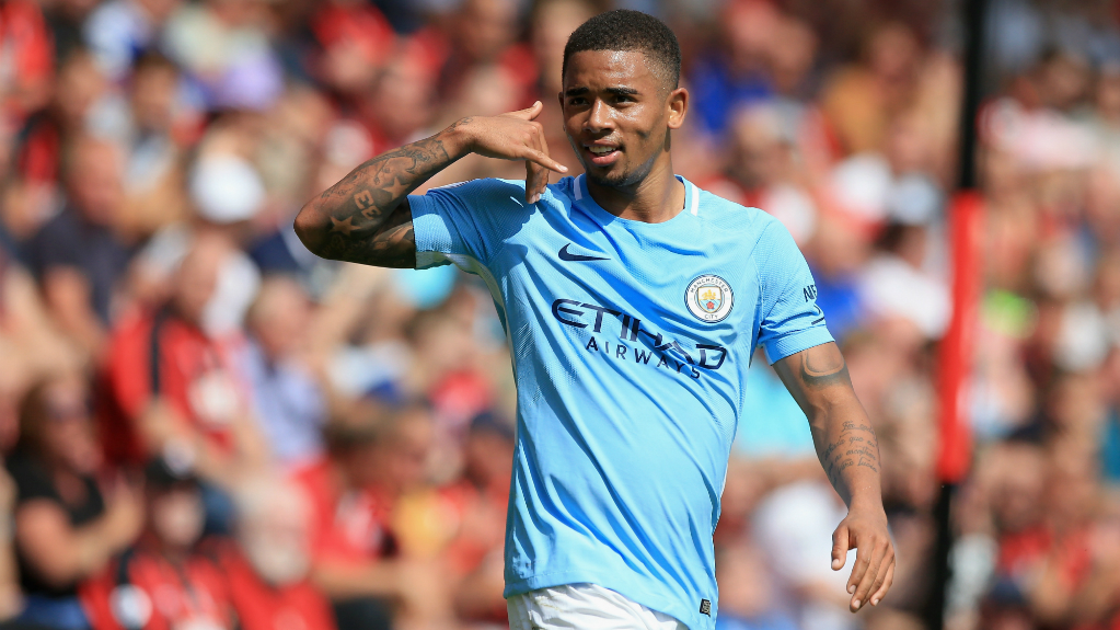 
                        WHO YOU GOING TO CALL? : Gabriel Jesus celebrates with trademark move after levelling the scoring at the Vitality last season
                