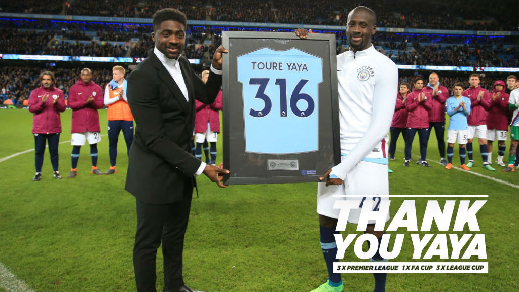 THANK YOU YAYA: Toure was given a fine send-off at the Etihad on Wednesday 