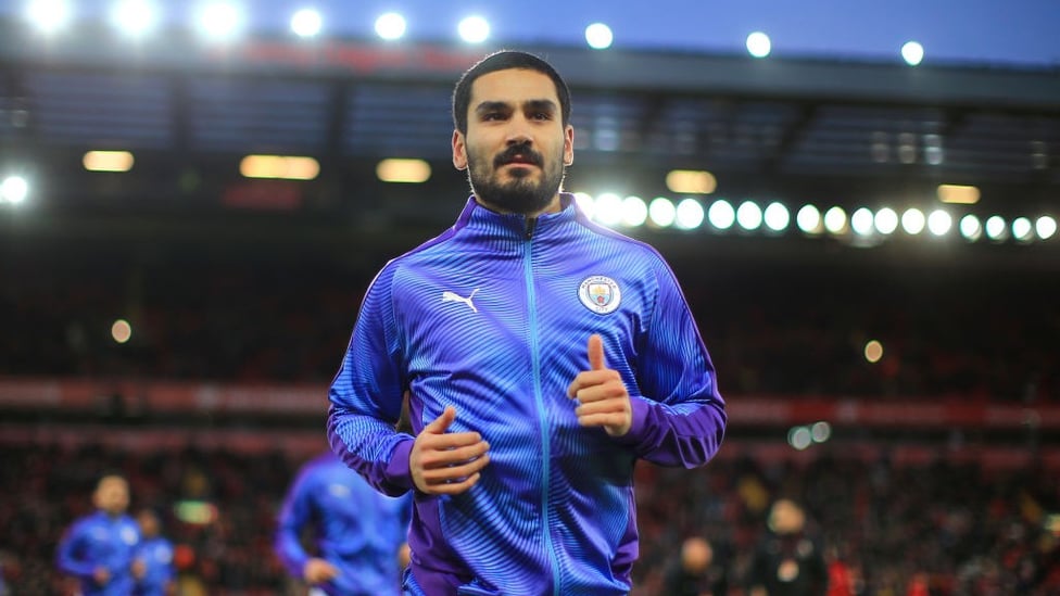 GETTING SET : Ilkay Gundogan prepares himself for action.