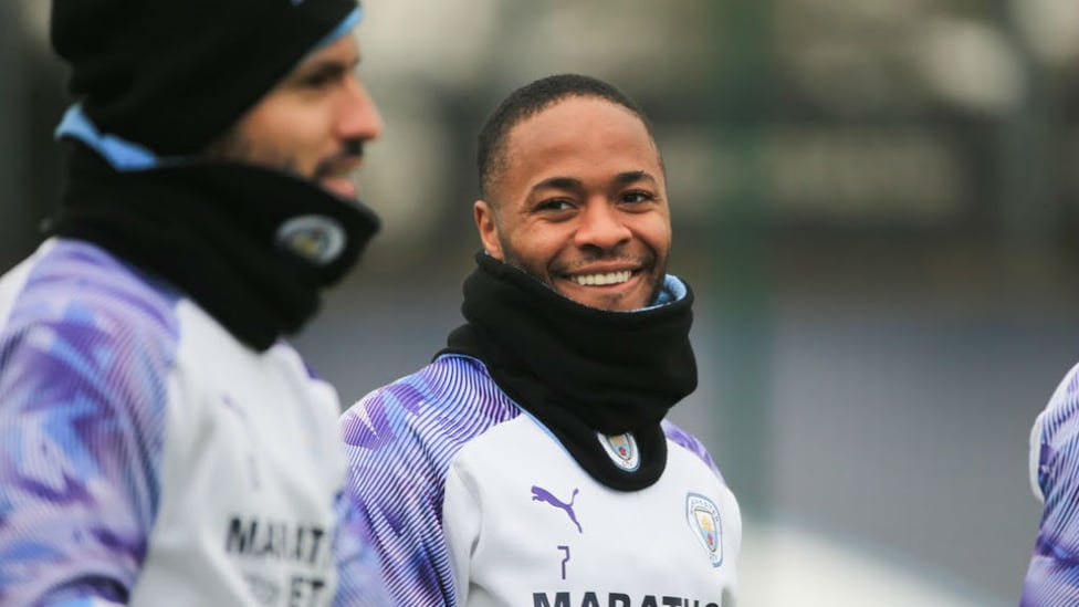 CENTRE OF ATTENTION : There was no lack of Monday motivation from Raheem Sterling!