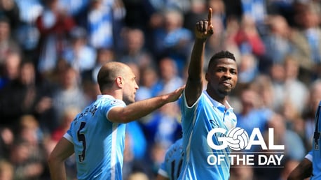COMPOSED: Kelechi was calmness personified to net his second and City's fourth against Stoke in April 2016.