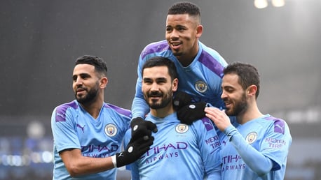 CELEBRATE: Gundogan and co clearly enjoyed the opener from the penalty spot.