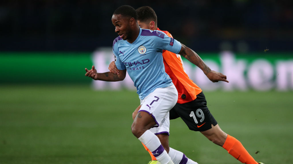 
                        ON THE MARCH : Raheem Sterling takes on the Shakhtar defence
                